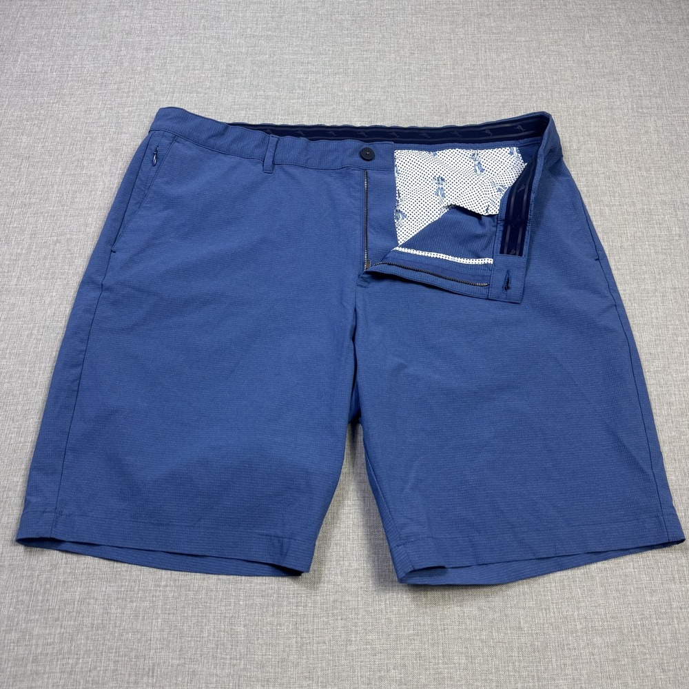 Tommy Bahama Chip Shot Golf Performance Chino Shorts Mens 42 Blue 10" Inseam